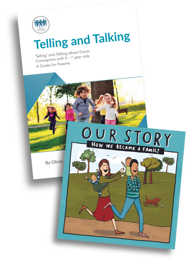 Telling and Talking 0-7 years book cover + Our Story book cover
