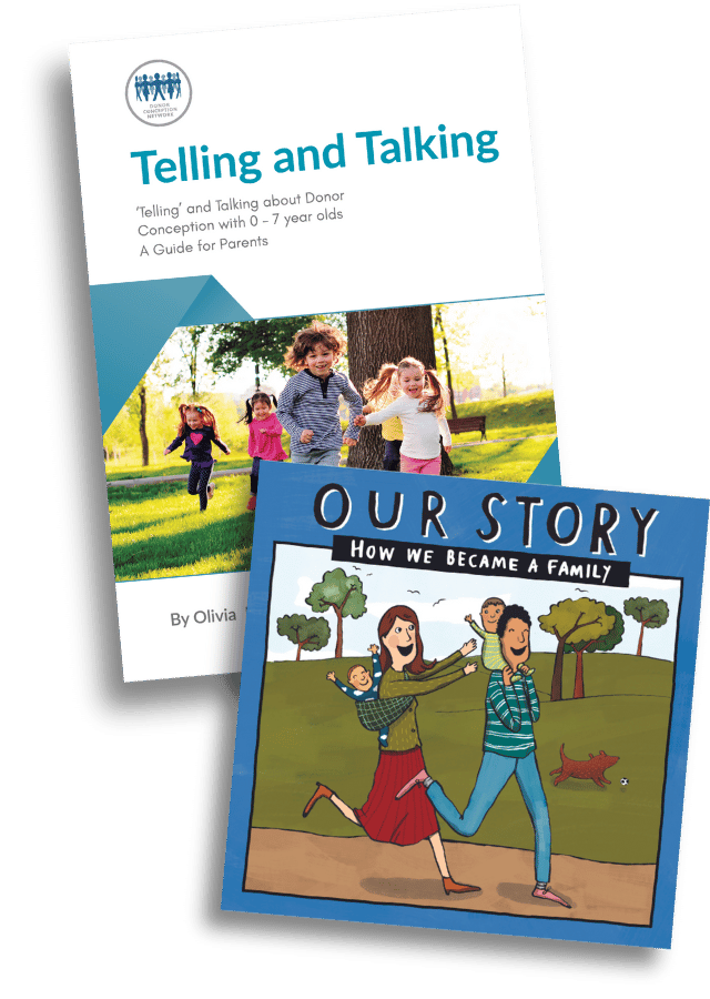 Bundle: Telling and Talking 0-7yrs plus Our Story (sperm donation no clinic in mum and dad families - twins)